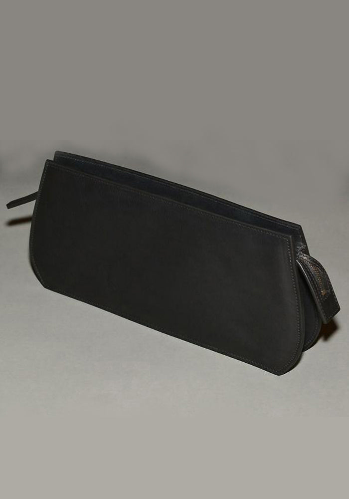 ANN DEMEULEMEESTER ZIPPED LEATHER CLUTCH BAG BLACK 50%OFF SALE Online