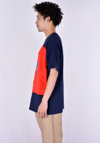 AFTER HOMEWORK LIVA2 DOUBLE T-SHIRT BLUE/RED - DOSHABURI Shop