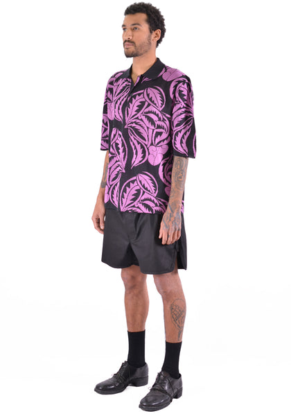 BIELO CAROL KNIT POLO SHIRTS BLACK/PINK - DOSHABURI Shop