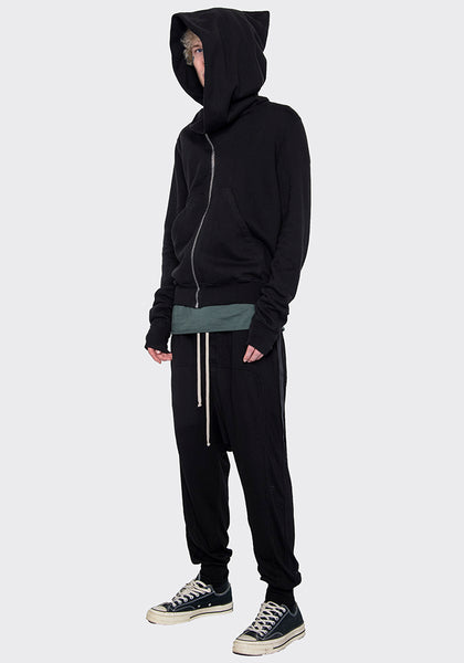 RICK OWENS DRKSHDW DU02B4286 F 09 MOUNTAIN HOODIE BLACK FW22 | DOSHABURI Online Shop