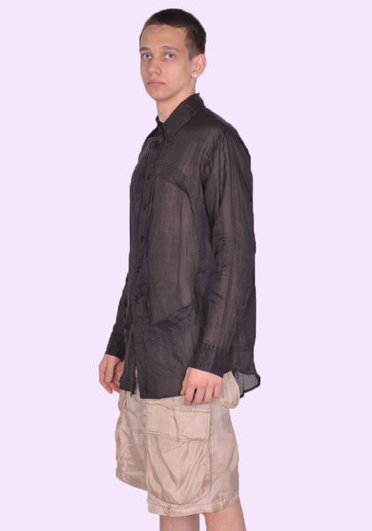 EDWARD CUMING SS23-S04B LUNG WINDOW SHIRT BLACK SS23 | DOSHABURI Online Shop