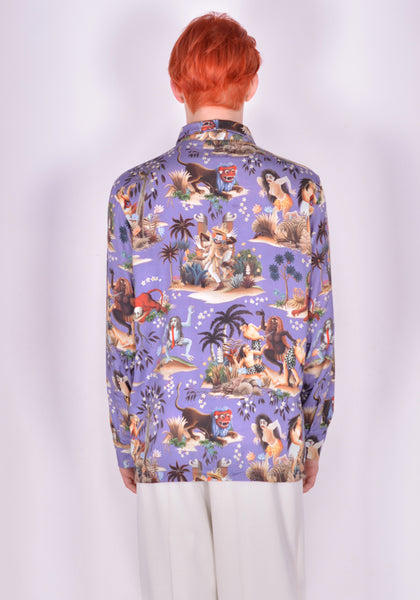 ENDLESS JOY LONG SLEEVE RAYON SHIRT OGOH LILAC FW21 | DOSHABURI Online Shop