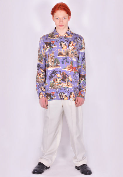 ENDLESS JOY LONG SLEEVE RAYON SHIRT OGOH LILAC FW21 | DOSHABURI Online Shop