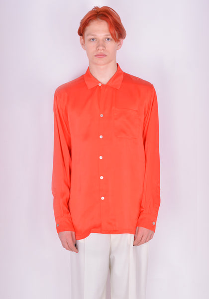 ENDLESS JOY LONG SLEEVE SILK SHIRT SKULL & CROW RED FW21 | DOSHABURI Online Shop