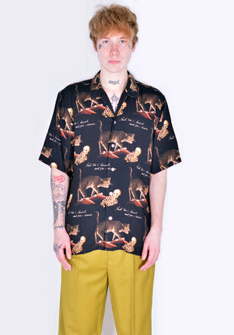 ENDLESS JOY DREAMT SHORT SLEEVE SHIRT BLACK SS22 | DOSHABURI Online Shop