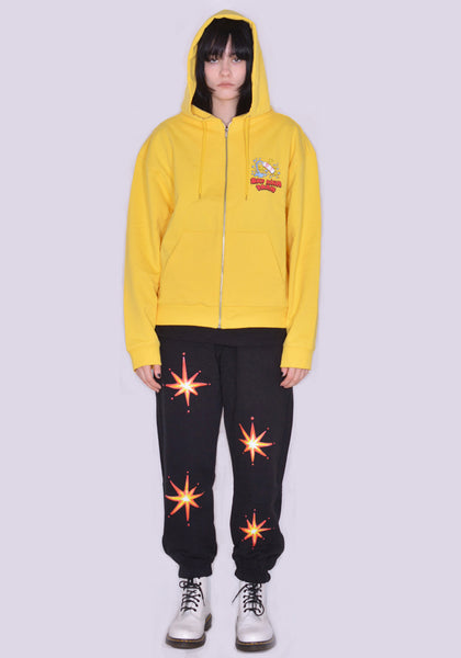 SKY HIGH FARM SHF03T023 SLIPPERY WHEN WET GRAPHIC ZIP SWEAT HOODIE YELLOW SS23 | DOSAHBURI Online Shop