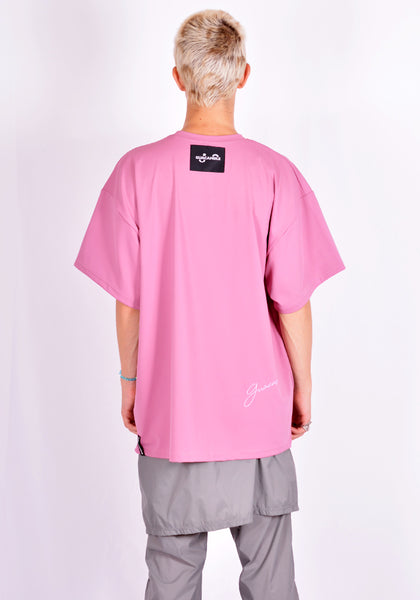 GUACAMOLE 20-2007-PNK RASH GUARD/HALF OVERSIZE T-SHIRT PINK