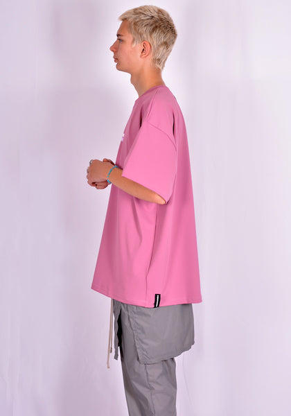 GUACAMOLE 20-2007-PNK RASH GUARD/HALF OVERSIZE T-SHIRT PINK