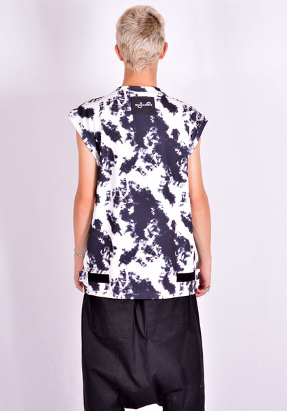 GUACAMOLE 20-2001-TDB RASH GUARD/TANKTOP TIE DYE BLACK/WHITE | DOSHABURI Online Shop