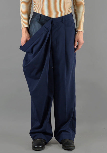 HED MAYNER HMP501-NVY OVER SIZE TROUSERS NAVY - DOSHABURI Shop
