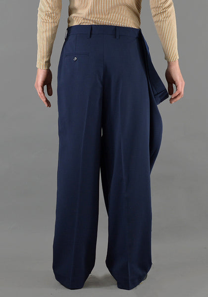HED MAYNER HMP501-NVY OVER SIZE TROUSERS NAVY - DOSHABURI Shop