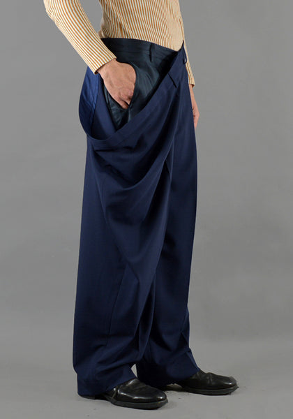 HED MAYNER HMP501-NVY OVER SIZE TROUSERS NAVY - DOSHABURI Shop