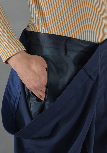 HED MAYNER HMP501-NVY OVER SIZE TROUSERS NAVY - DOSHABURI Shop