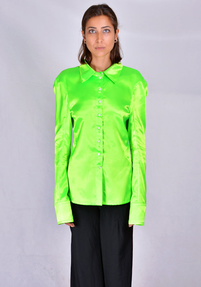 KWAIDAN EDITIONS AW20WT059W-PS TILTED SHIRT NEON GREEN 2020FW | DOSHABURI Online Shop