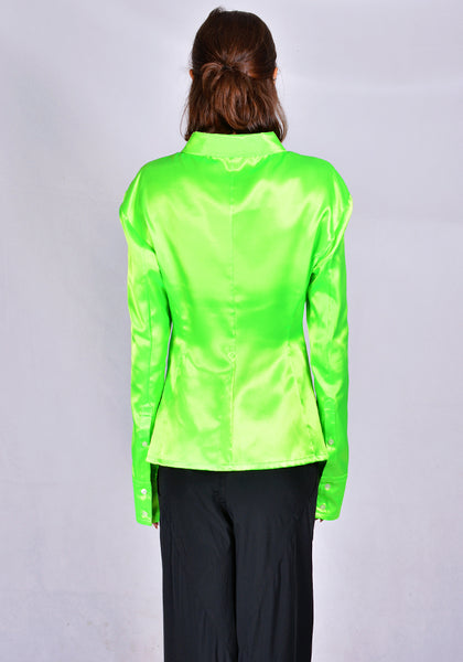 KWAIDAN EDITIONS AW20WT059W-PS TILTED SHIRT NEON GREEN 2020FW | DOSHABURI Online Shop