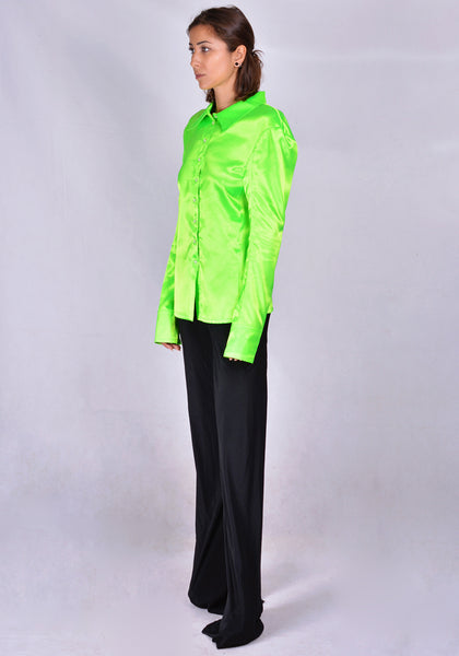 KWAIDAN EDITIONS AW20WT059W-PS TILTED SHIRT NEON GREEN 2020FW | DOSHABURI Online Shop