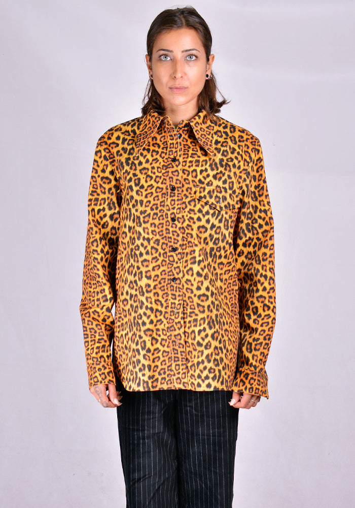 KWAIDAN EDITIONS AW20WT064W-PCD DENIM SHIRT LEOPARD 2020FW | DOSHABURI Online Shop