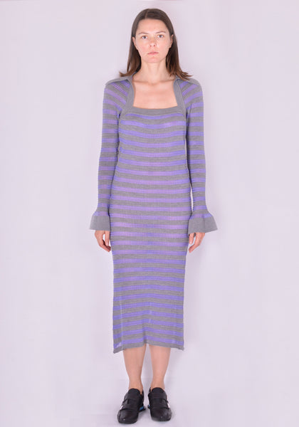 KIKO KOSTADINOV KKWAW21KN04 NINALEE KNIT DRESS AMETHYST STRIPE FW21 | DOSHABURI Online Shop