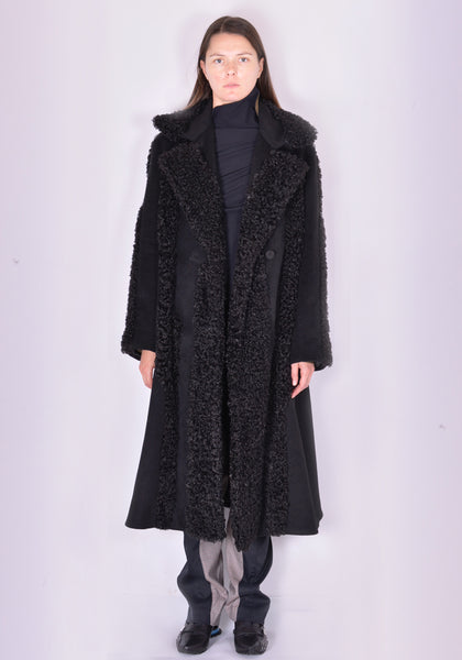 KIKO KOSTADINOV KKWAW21C04 CHARLOTTE DETACHABLE COLLAR COAT BLACK FW21 | DOSHABURI Online Shop