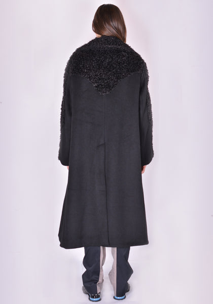 KIKO KOSTADINOV KKWAW21C04 CHARLOTTE DETACHABLE COLLAR COAT BLACK FW21 | DOSHABURI Online Shop