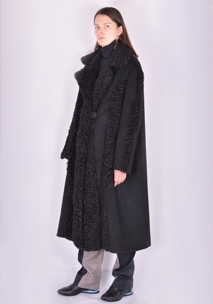 KIKO KOSTADINOV KKWAW21C04 CHARLOTTE DETACHABLE COLLAR COAT BLACK FW21 | DOSHABURI Online Shop