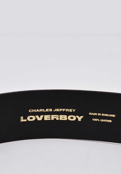 CHARLES JEFFREY LOVERBOY CJLSS22SSWB STUDDED SUPA WIDE BELT BLACK SS22 | DOSHABURI Online Shop