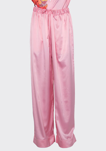 LU'U DAN MP022W_FS FLUID SATIN PYJAMA TROUSERS PINK FW22 | DOSHABURI Online Shop