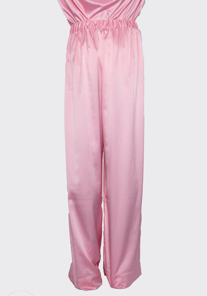 LU'U DAN MP022W_FS FLUID SATIN PYJAMA TROUSERS PINK FW22 | DOSHABURI Online Shop