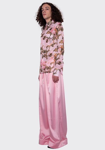 LU'U DAN MP022W_FS FLUID SATIN PYJAMA TROUSERS PINK FW22 | DOSHABURI Online Shop