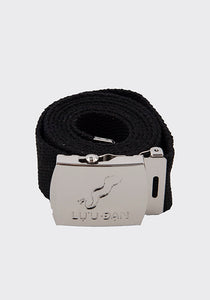 LU'U DAN MA002 COTTON WEBBING BELT BLACK/SILVER