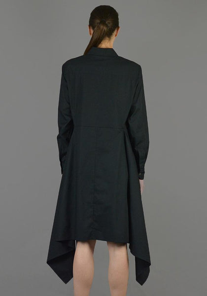 LUTZ HUELLE LU1010 BACK DRAPE LONG SHIRT BLACK - DOSHABURI Shop