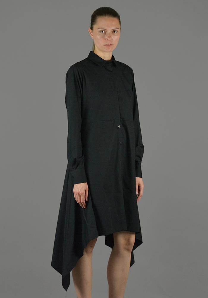 LUTZ HUELLE LU1010 BACK DRAPE LONG SHIRT BLACK - DOSHABURI Shop