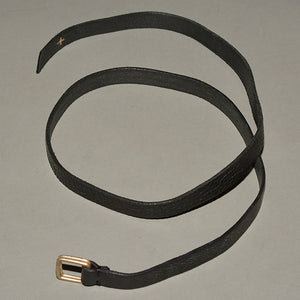 m.a+ by Maurizio Amadei DOUBLE SQUARE BUCKLE SLIM LEATHER BELT BLACK - DOSHABURI Shop