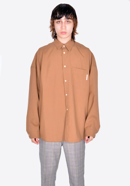 MARNI CUMU0061A1 TW839 00W58 TROPICAL WOOL SHIRT HAZELNUT FW22 | DOSHABURI Online Shop