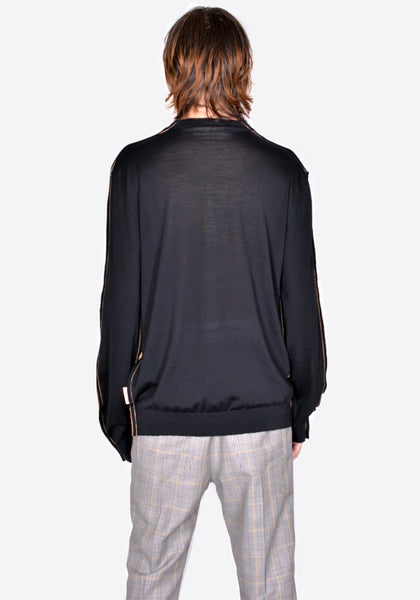 MARNI GCMG0265Q0 LIGHT WOOL BICOLOR SWEATER DUNE/BLACK FW22 | DOSHABURI Online Shop