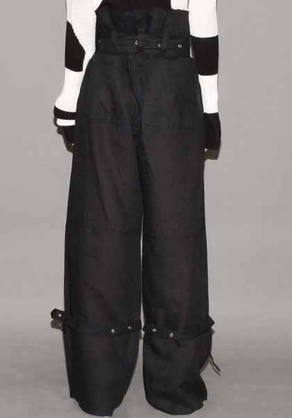 MARQUES ALMEIDA LINEN CARGO TROUSERS BLACK - DOSHABURI Shop