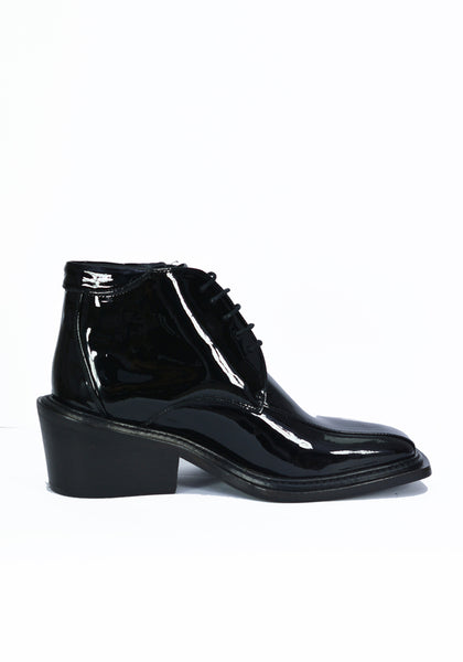 MARTINE ROSE WOMENS PATENT LEATHER ANKLE SHOES BLACK - DOSHABURI Shop