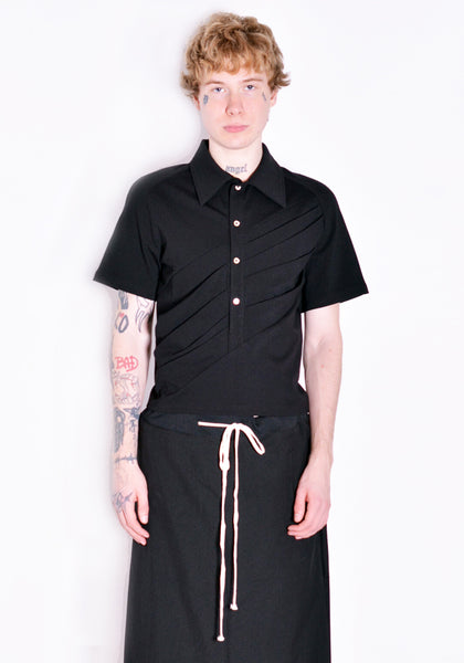 NINAMOUNAH S_07 JOY POLO SHIRT BLACK SS22 | DOSHABURI Online Shop