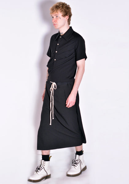 NINAMOUNAH S_07 JOY POLO SHIRT BLACK SS22 | DOSHABURI Online Shop