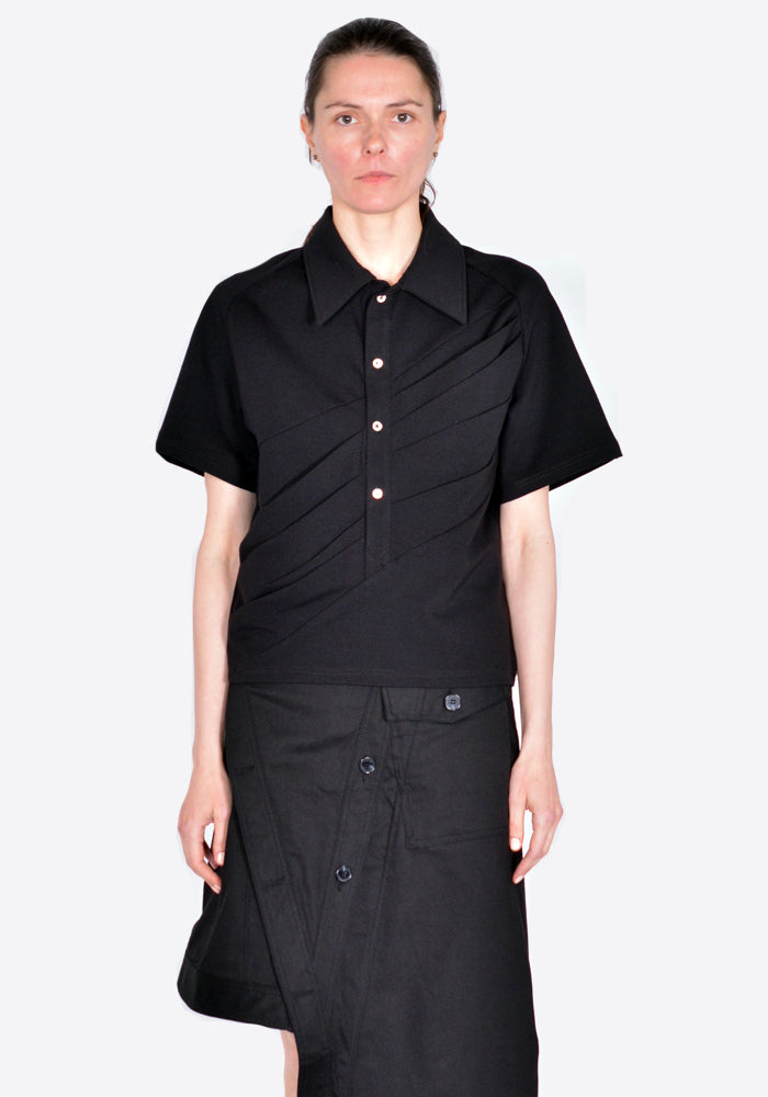 NINAMOUNAH S_07 JOY POLO SHIRT BLACK SS22 | DOSHABURI Online Shop