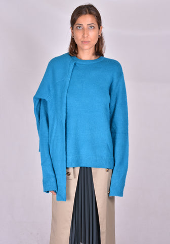 ROKH R3CA20 MH MOHAIR DOUBLE KNIT SWEATER ELECTRIC BLUE FW20 | DOSHABURI Online Shop