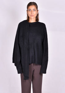 ROKH R3CA20 MH MOHAIR DOUBLE KNIT SWEATER BLACK 2020FW | DOSHABURI Online Shop