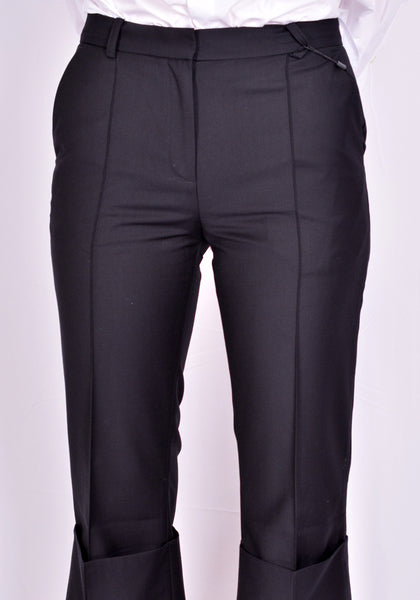 ROKH R1CA58 PM FOLD FRONT PANTS BLACK 2021SS | DOSHABURI Online Shop