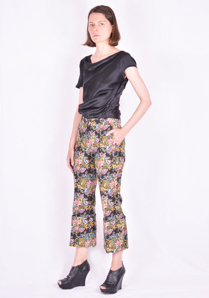 ROKH R1CA58 PM  FOLD FRONT PANTS FLORAL JACQUARD 2021SS | DOSHABURI Online Shop