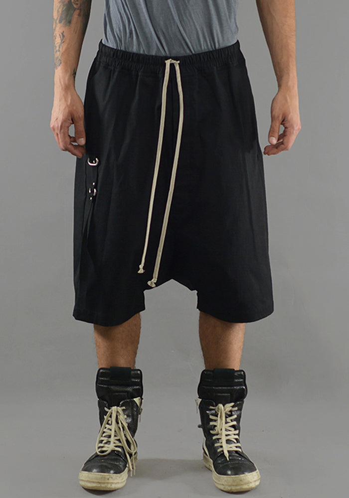 RICK OWENS RU19F4384 TEEC2 PODS SHORTS BLACK - DOSHABURI Shop