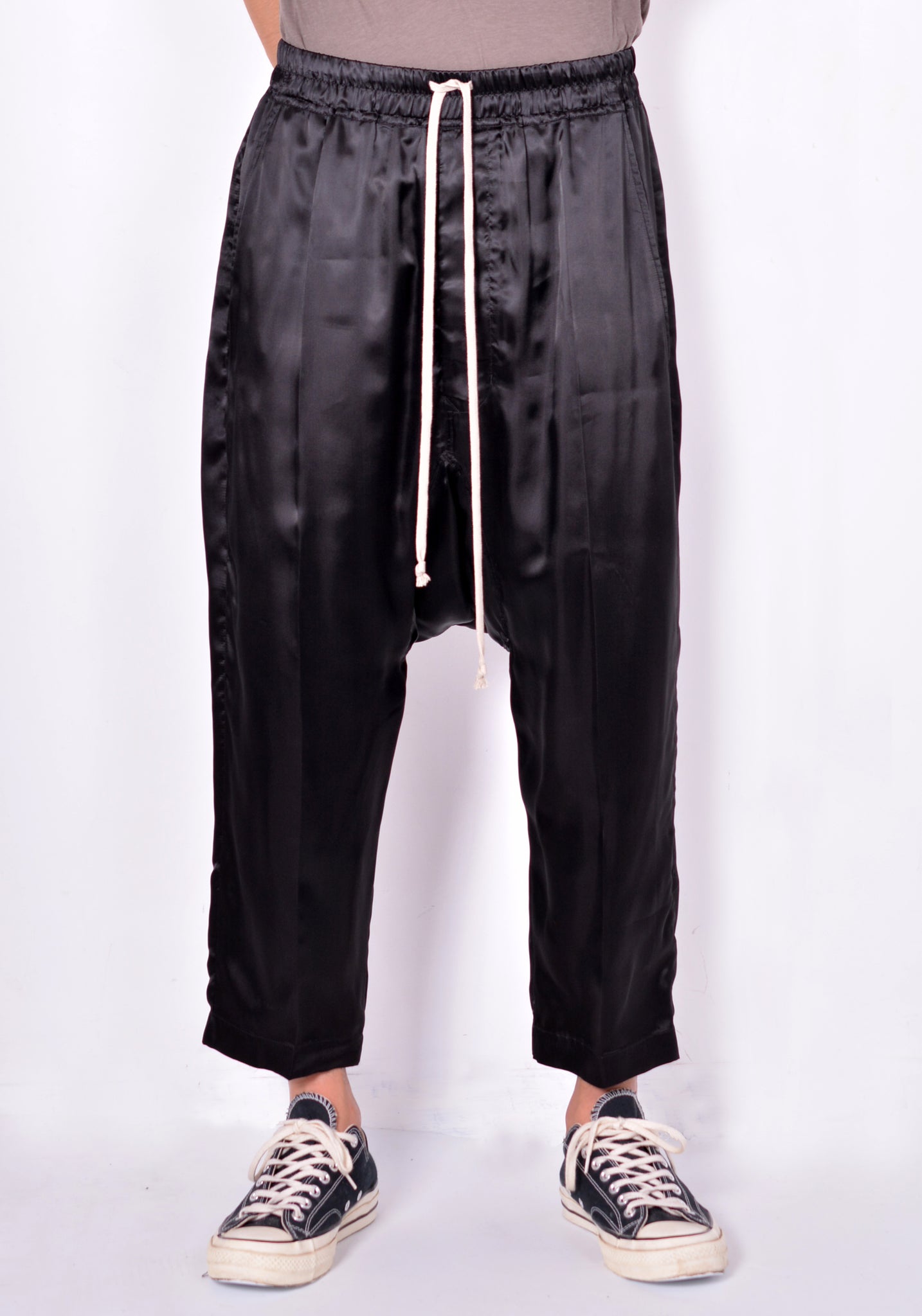 RICK OWENS RU02A5381 O DRAWSTRING CROPPED PANTS BLACK FW21 | DOSHABURI Online Shop