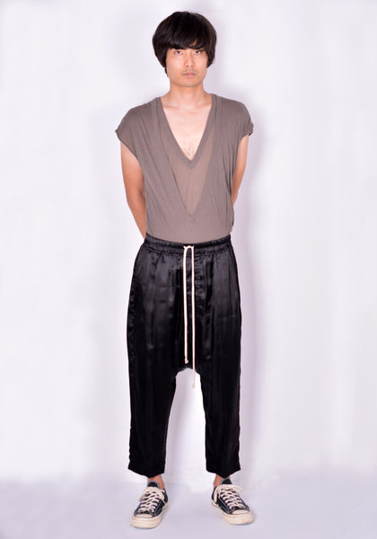 RICK OWENS RU02A5381 O DRAWSTRING CROPPED PANTS BLACK FW21 | DOSHABURI Online Shop