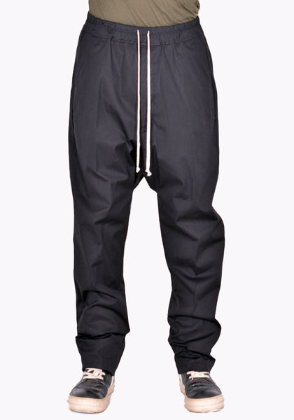 RICK OWENS RU02B2380 TE 09 DRAWSTRING LONG PANTS BLACK FW22 | DOSHABURI Online Shop