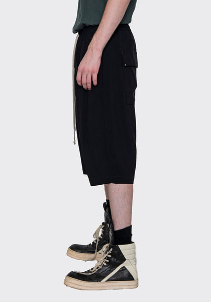 RICK OWENS RU02B2384 HY 09 RICK S PODS SHORTS BLACK FW22 | DOSHABURI Online Shop