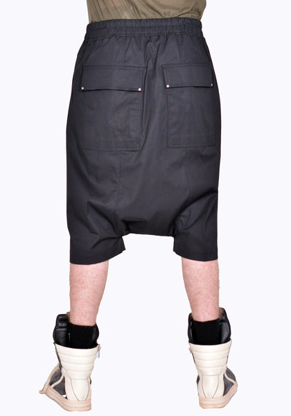 RICK OWENS RICK'S PODS SHORTS COTTON BLEND BLACK FW22 | DOSHABURI oneline shop